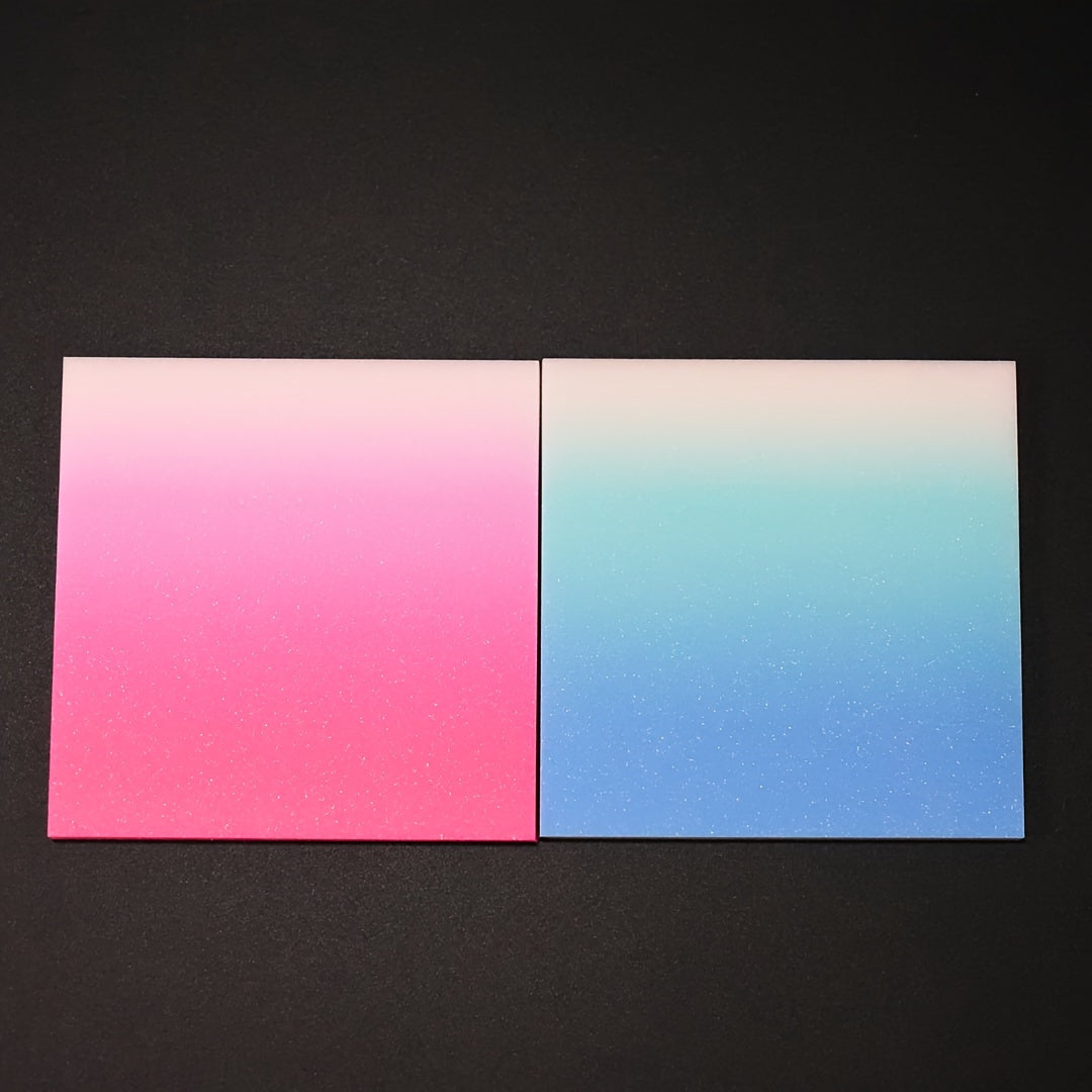 TEMU 100 Pages Pink + Blue Gradient Glitter Transparent Sticky Notes, Shiny, Waterproof, Self-adhesive, No Residue, Clear, Bookmark, Notebook,