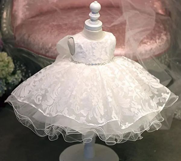 High Quality White Baby Girl Glitz Chiffon Baptism Dress for 3 year Girl Infant 1st Birthday Dress Baby Chirstening Dress Z250102