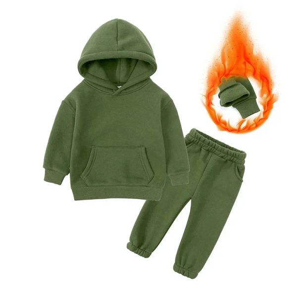 W46 Youthhood Thermal Fleece Sleepwear - Complete With Hooded Top and Pant Leggings