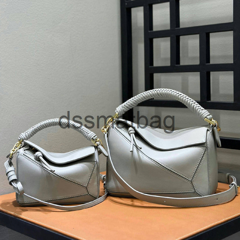 Puzzle Mirror Quality Bag 10a Mirror Quality Women&#039;s Makeup Braided Handle, Shoulder Crossbody Tote, Cowhide Panel, Contrast Pillow Bag, Tote B