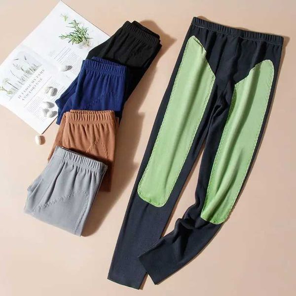 Men Winter Thermal Long Johns Soft Warm Trousers Underwear Elasticity Thermal Bottom Solid Sleepwear Casual Homewear New G39XJ240903