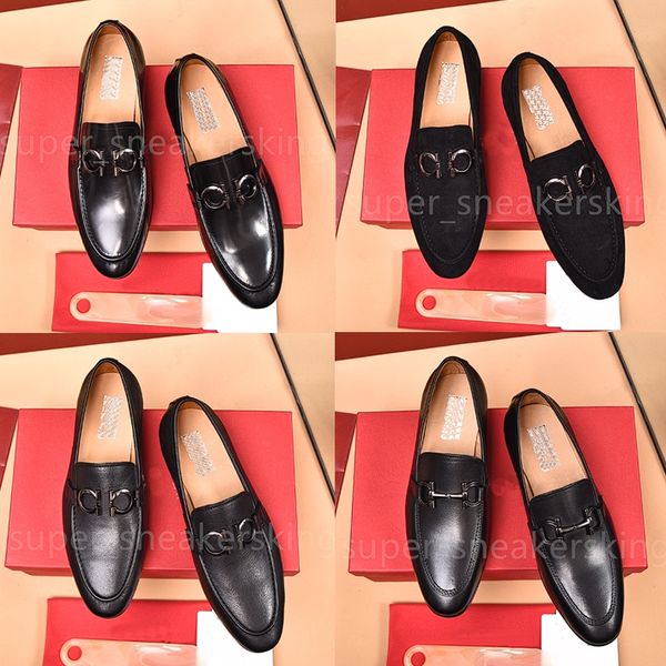 Designers Dress Shoes Mens Fashion Loafers Classic Genuine Leather Men Business Office Work Formal Shoes Brand Party Wedding Flat Shoe Size