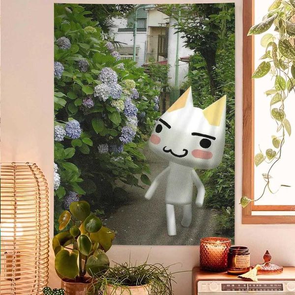 inoue toro cute cat Printed Large Wall Tapestry Wall Hanging Decoration Household Decor BlanketC250205