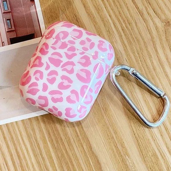 Simple and cute Pink leopard print Suitable For AirPods 3 2 1 Pro2 Pro Film Soft Case Headphone Cover Protective Cover Y240810