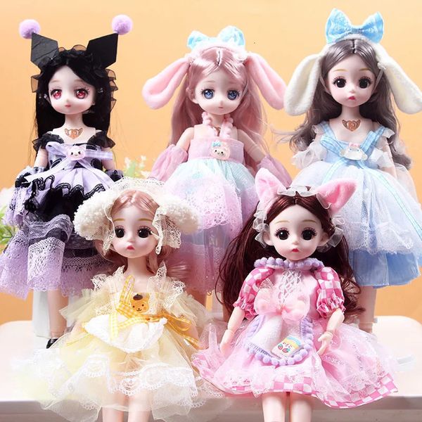 30CM movable connector doll girl dress up DIY toy cute and safe baby doll baby princess beautiful 3D makeup doll house doll 250208