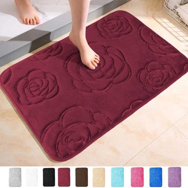 Bathroom Mat Flannel Bathroom Rug Super Absorbent Bathroom Floor Mat Soft Anti-Slip Bathroom Rug Machine Washable Bathroom RugC250102