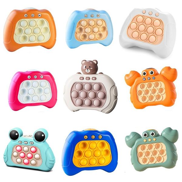 Decompression Toy Pop Light Fidget Game Quick Push Bubble Game Handle Toy Boys Anti-Stress Toys with LED Game Machine Relieve Stress Toys 23