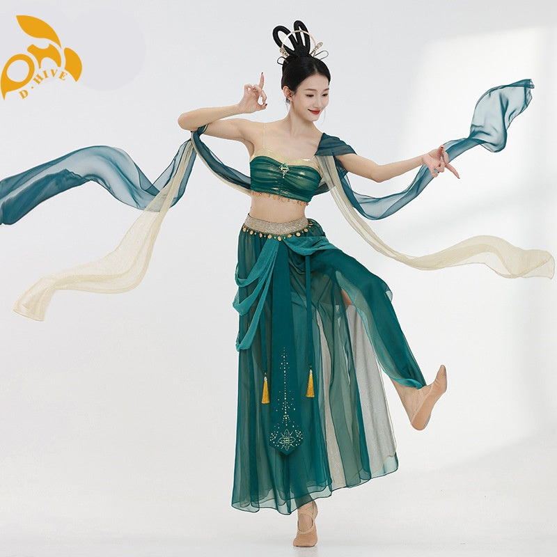 Women Dress D.Hive classical dance costumes practice costumes Chinese style Chinese dance performance costumes multi-piece skirts