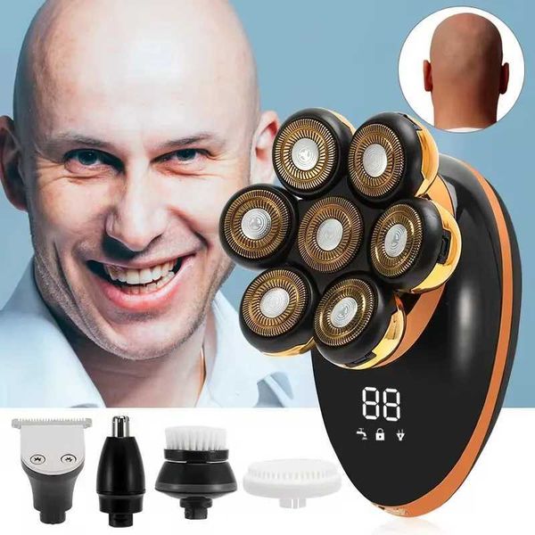 Electric Shavers Men 7D Floating Men Electric Shaver Wet Dry Beard Hair Trimmer Electric Razor Rechargeable Bald Head Shaving Machine LCD Di