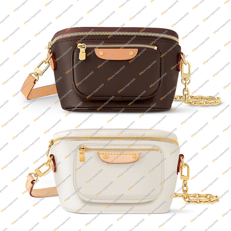 Ladies Fashion Casual Designe Luxury Mini Bumbag Waist Bag Crossbody Shoulder Bag Waist Welt Pocket Belt Bag TOP Mirror Quality M82335 N00130 Pouch