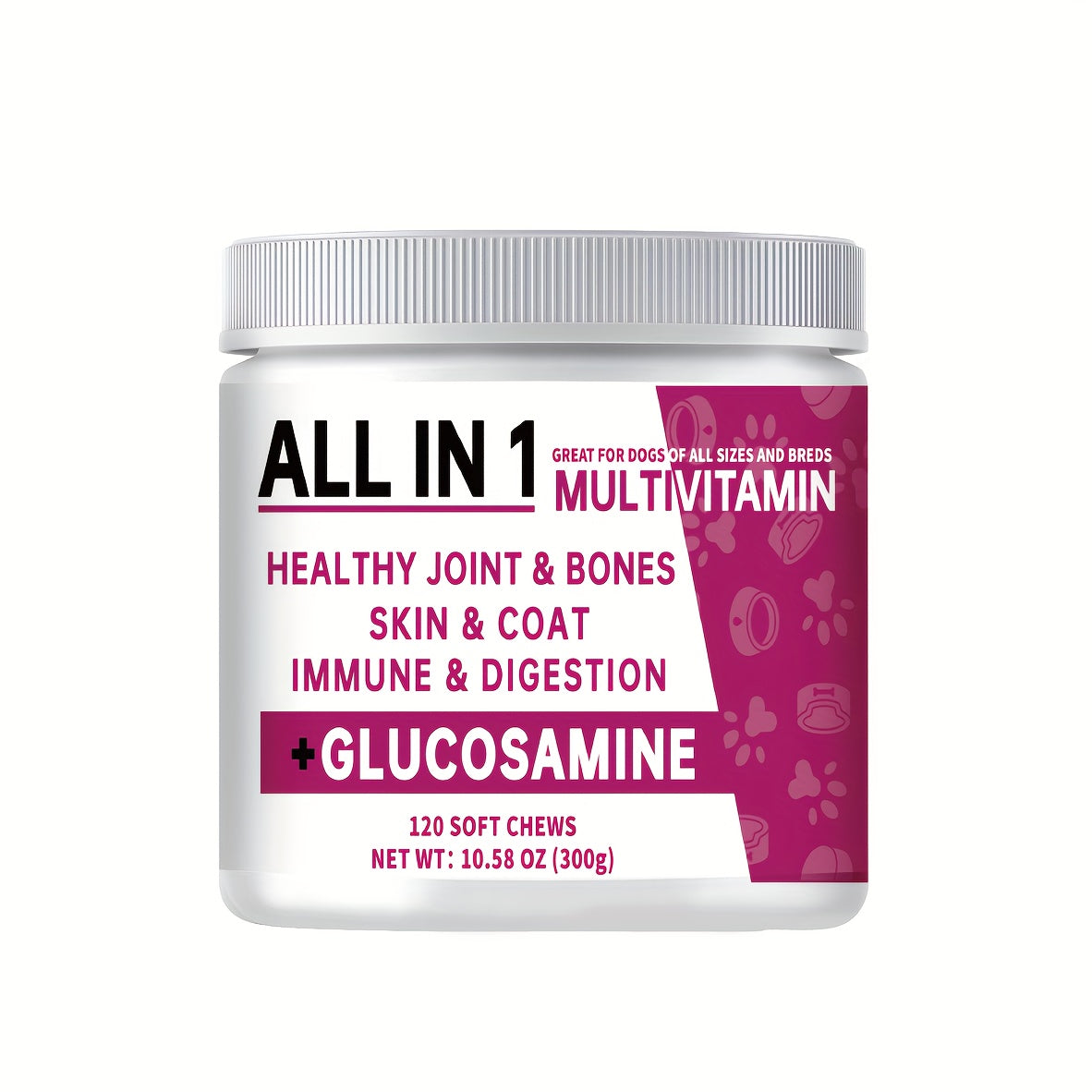 TEMU Multivitamins For Dogs, Digestive Health, Joint, Hip, Skin And With Probiotics, Enzymes, Dog Supplement 120 Chews