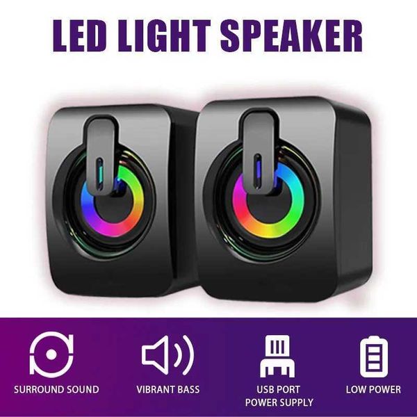 Cputer Speakers PC Sound Box HIFI Stereo Microphone USB Wired Caixa De S with LED Light For Desktop Cputer Z241029
