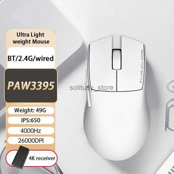 Mice 2024 New G49 PRO Wireless Gaming Mouse Ultra-Lightweight Pixart 3395 26000 DPI 5 Programmable Buttons Long Battery Life PC Mac Q240613