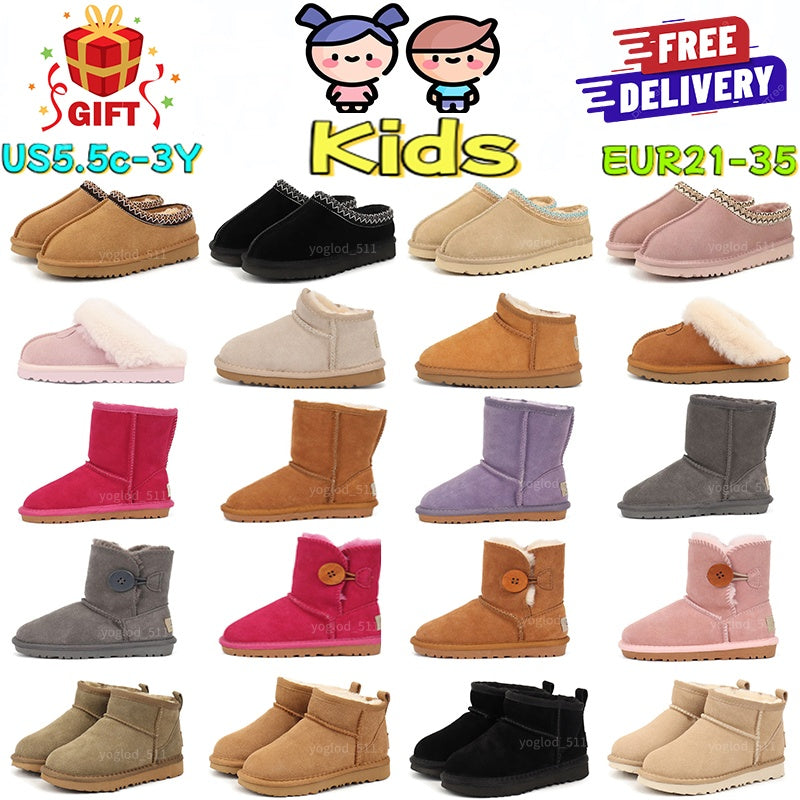free shipping Kid Boot Designer Boots Toddler Baby Tazz Slippers Child Child Snow Children Winter Classic Ultra Mini Boys Girls Preschool kids shoes
