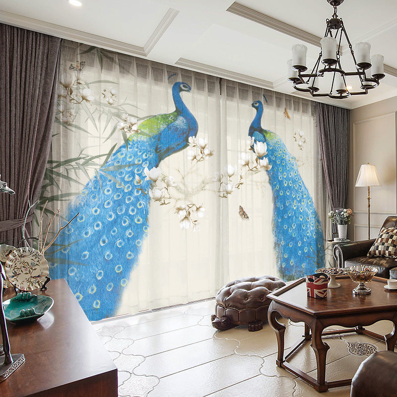 YL-36720 whole house Chinese style curtain new Chinese style Jiangnan retro classical Hui style ancient building living room villa blackout window s