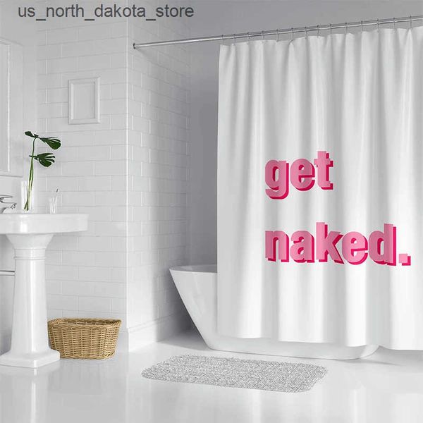 Shower Curtains Aertemisi obtains nude pink shower curtain set with loop and hook for bathroom decoration J241205