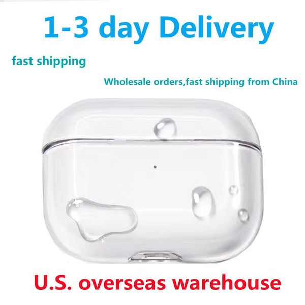 USA Stock For Pro 2 Air Pods 3 Earphones Airpod Bluetooth Headphone Accessories Solid Silicone Cute Protective Apple Wireless Charging Box T