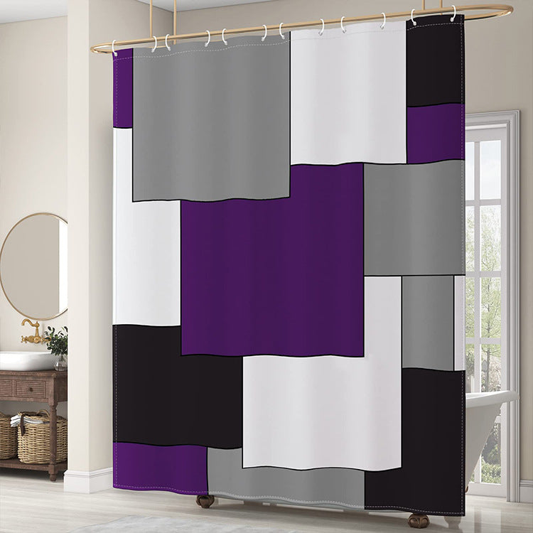 YL-36948 Manufacturers Spot Digital Printed Fabric Shower Curtain Waterproof Thickened Bathroom Partition Curtain with Hook