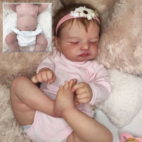 45cm Silicone Reborn Baby Doll Rosalie with Rooted Hair Soft Body Lifelike Baby Hand Painted 3D Skin Visible Veins Baby Reborn X250210