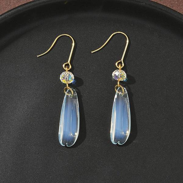 Boucles d'oreilles pendantes en cristal en acier inoxydable 304 galvanisé