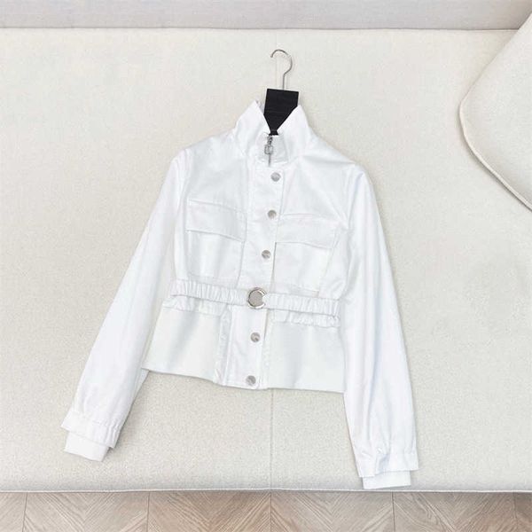 designer womens coat Stand collar warmer winter jacket Logo adjustable letter Elastic belt Zipper closure Fashion jackets womens clothing