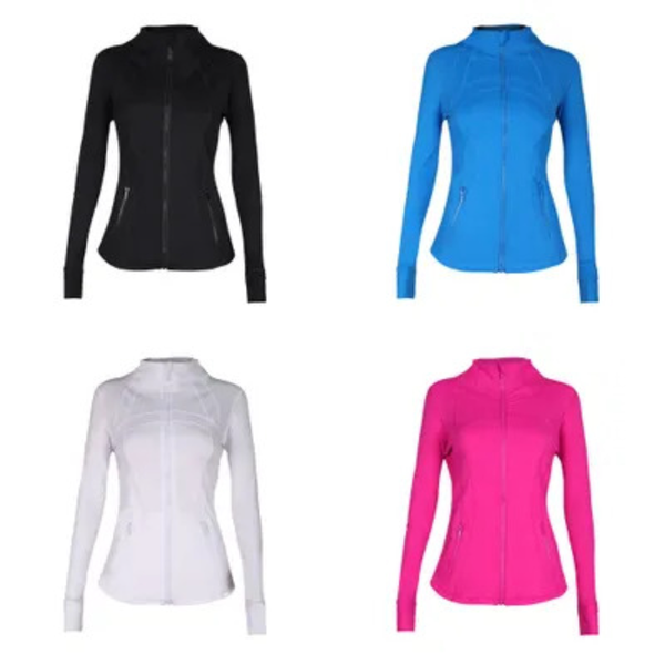 Yoga Women Define Workout Sport Coat Casel Fiess Sports Rápida de roupas ativas e secas Top Solid Zip Up Sorthirt Sportwear