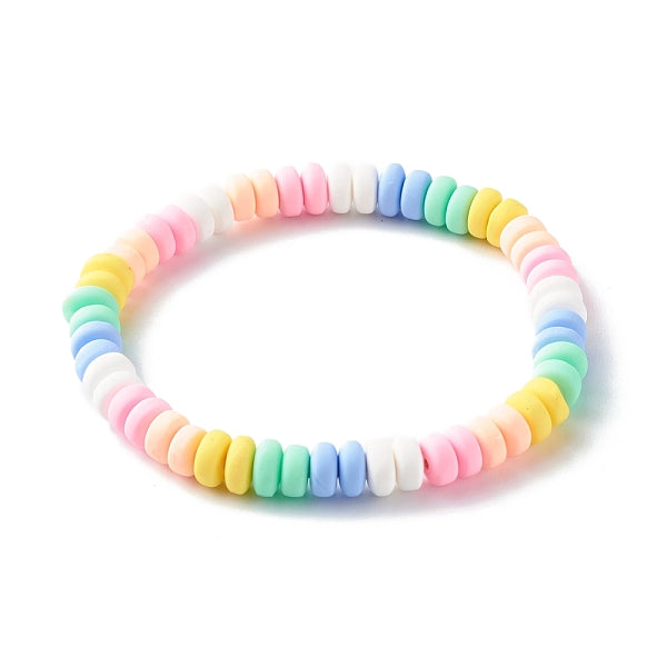 Handmade Polymer Clay Beads Stretch Bracelets for Kids