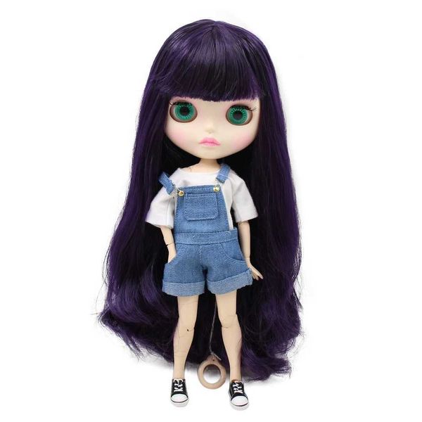 Dolls ICY DBS Blyth Doll bjd adds white skin to the body new matte face BL169 purple hair 30cm S248268