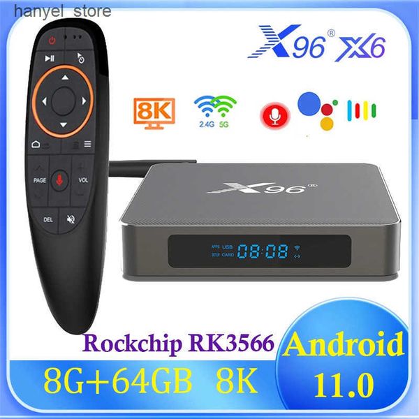 Set Top Box X96 X6 Android 11 Smsrt TV BOX Rockchip RK3566 8G 64G 4G 32G 4K 8K 1000M Voice Assistant Receiver 2.4G 5G Wifi BT Set Top Box L2