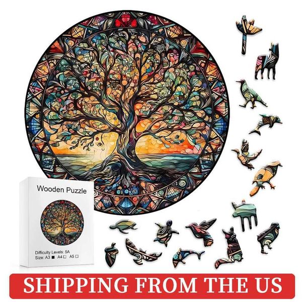 Wooden Puzzles for Adults Tree of Life Puzzle Uniquely Irregular Animal Shaped Wooden Jigs Puzzles Creative Gift for KidsC250110
