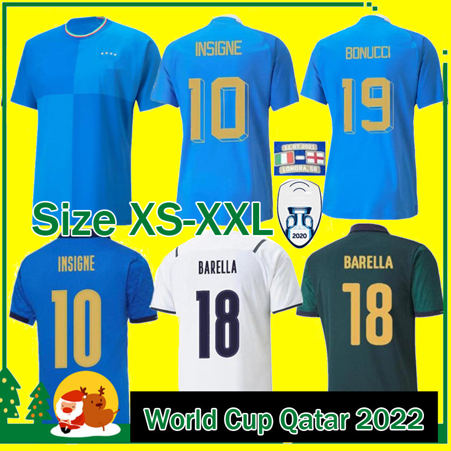S-4XL 22 23 BONUCCI home soccer Jersey 2022 2023 ItalyS blue INSIGNE Italia VERRATTI CHIELLINI CHIESA BARELLA FOOTBALL SHIRTS men kids set uniform r
