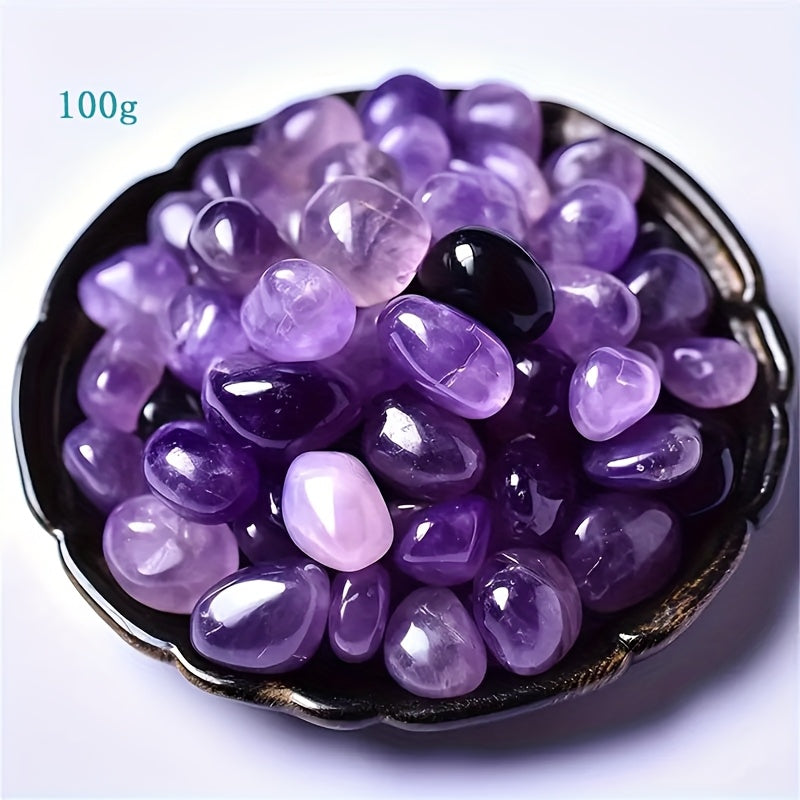 TEMU 100g Natural Amethyst Polishing Stone - Vibrant Purple, Smooth & , Ideal For Aquariums, Garden Landscapes, Flower Beds, Succulents, Bonsai, And