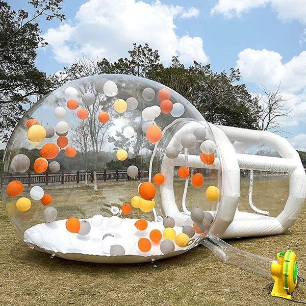 Wholesale Free ship to door outdoor activities 4m 13ft long clear bubble house wedding party inflatable globe camping tent