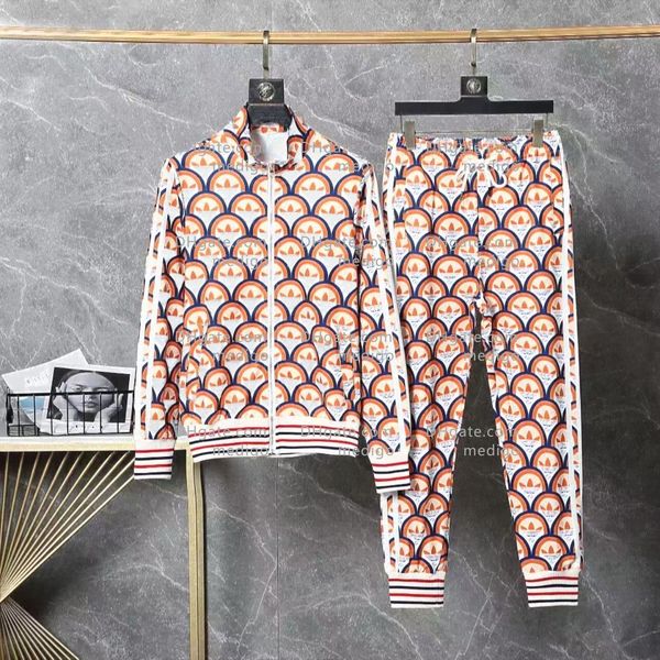 Men&#039;s Tracksuits plus size Outerwear & Coats Sizehoodies hoodies suit hooded casual fashion color stripe printing Asian size wild breat