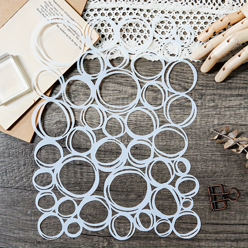 TEMU 1pc Large Reusable Plastic Circle Stencils - Heavy-duty Crafting Templates With For Scrapbooking, Card Making, Fabric Crafts, Home Decor -