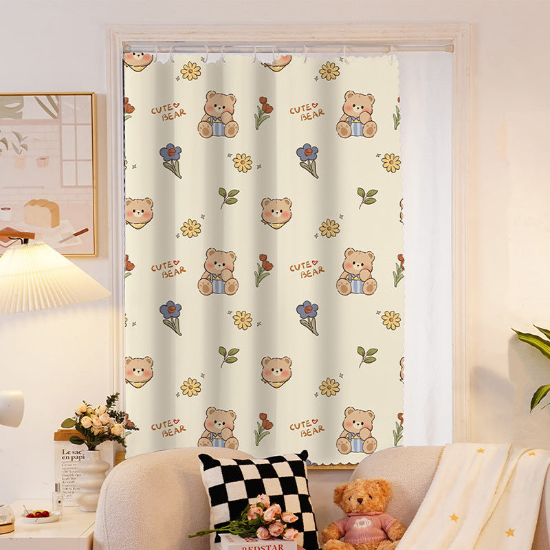 YL-36994 digital printed fabric shower curtain waterproof thick bathroom hook partition curtain