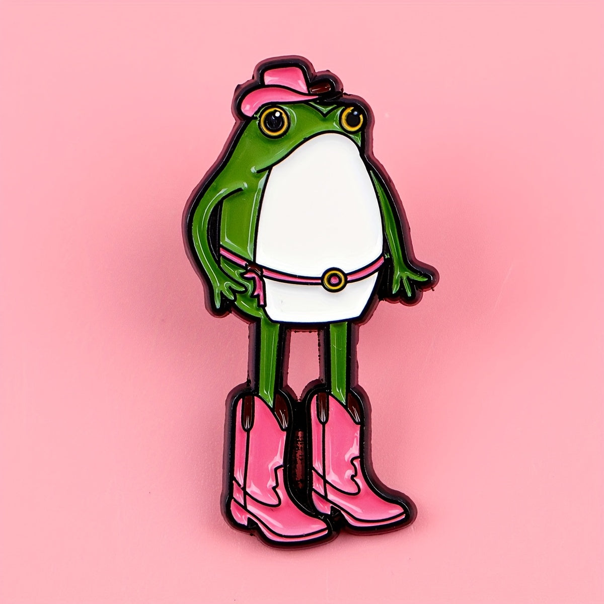 TEMU Enamel Pin - Cute Western With Pink Cowboy Hat, Boots & Belt - Durable Enamel Brooch For Backpacks, Bags, Jackets - Valentine's Day & Gift Idea,