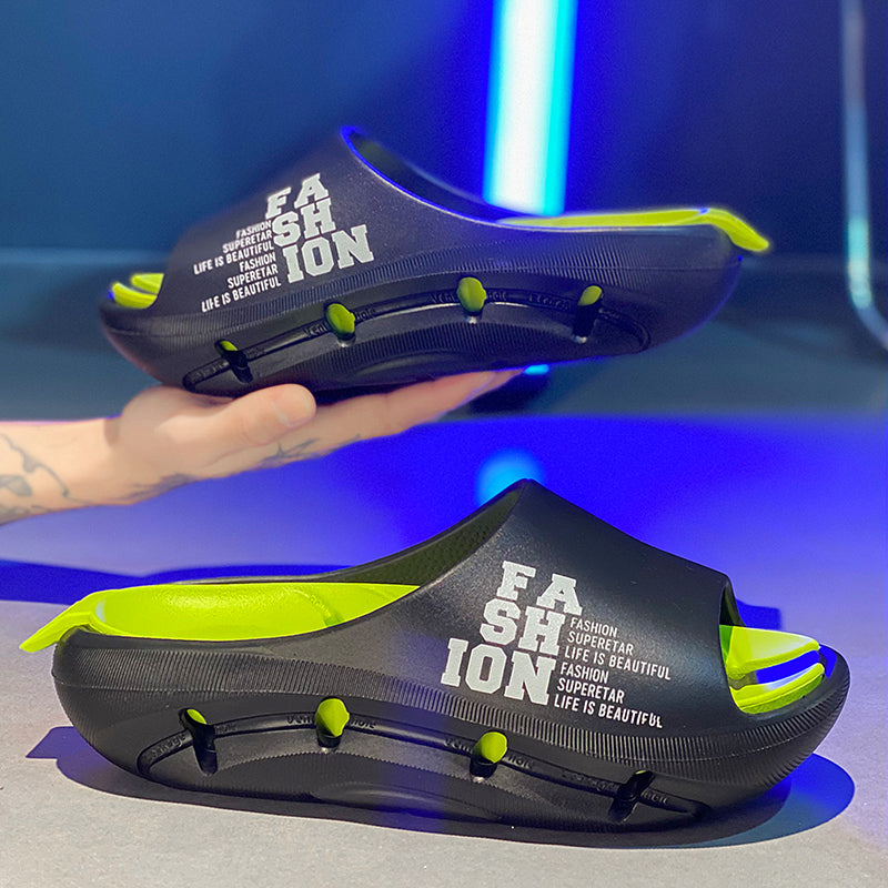 Fashion Men&#039;s Slippers Indoor Outdoor Sandals Beach Soft Thick Sole Slides Casual Shoes Men Women Flip-flops Home Slippers 36-45