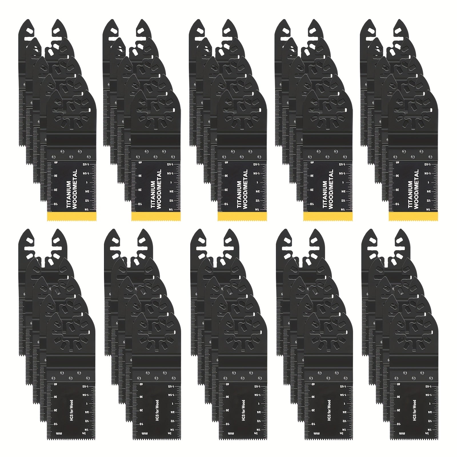 TEMU 50pcs Oscillating Saw Blades 1-3-8" Iron & Titanium-coated For Wood Cutting - Fit For Bosch Ryobi Chicago Makita Multi-tool Saws