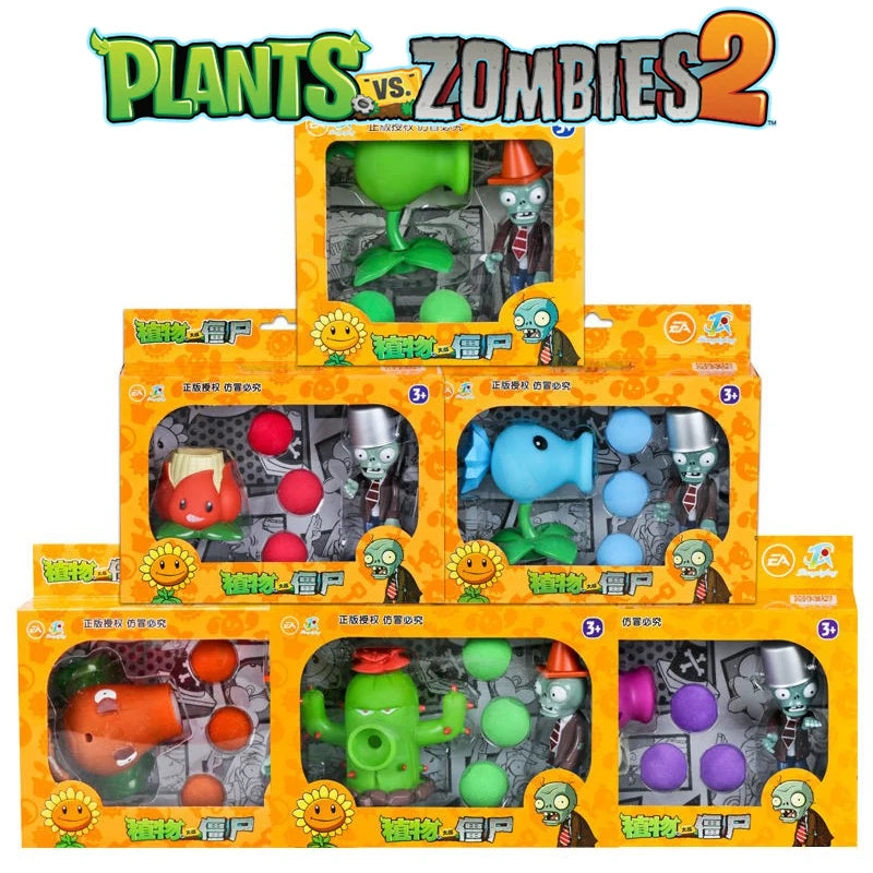 Plants vs Zombies 2 Cactus Peashooter Coconut Cannon A.K.E.E Toy Set Random Delivery Figures Soft Silicone Zombie Birthday Gift