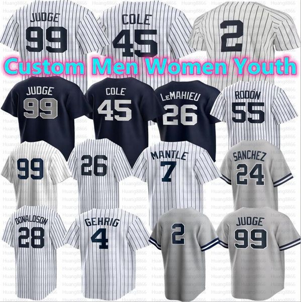 Aaron Judge Jersey Juan Soto Anthony Volpe Rizzo Baseball Carlos Rodon Derek Jeter Gerrit Cole DJ LeMahieu Nestor Cortes Josh Donaldson Harr