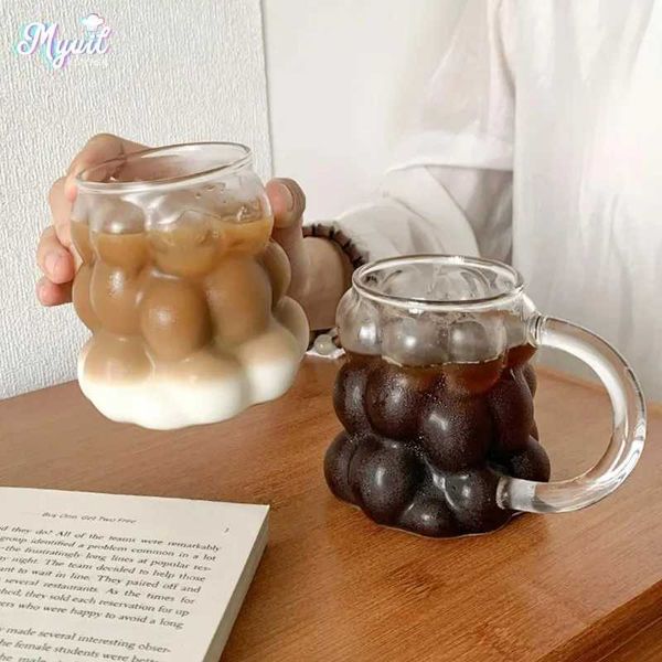 350ML Glass Coffee Cup Creative Cup Cover Glass Cup Glass Coffee Cup Beautiful Tea Cup Beer Cup CL240905
