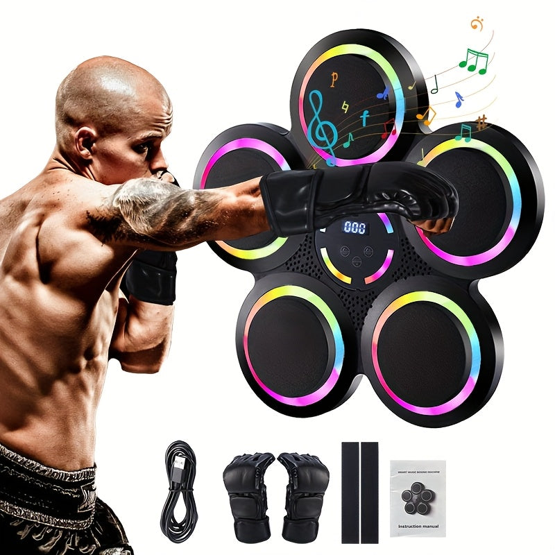 TEMU Upgraded Boxing Machine, Wall Mounted Music Boxing With Boxing Gloves, Boxing Trainer, Music Boxing Game, Reaction And Speed, Suitable For Home
