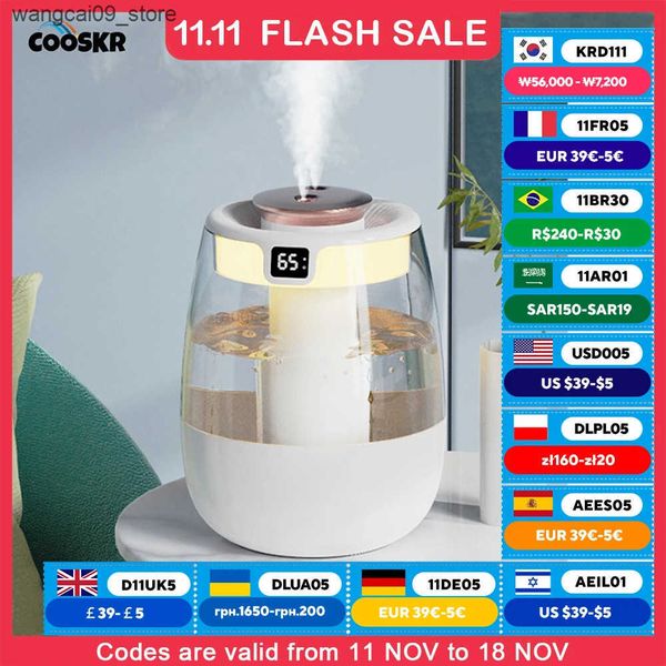 Humidifiers Air Humidifier Professional Large Capacity Double Spray Port Cool Mist Maker for Home Room Office Mute Desktop Air Humidifier J2