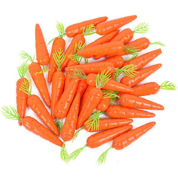 Faux Floral Greenery 25 Pieces Mini Carrot Artificial Plastic Foam Flower Fake Fruit Vegetable Simulation Home Kitchen Christmas Easter Part