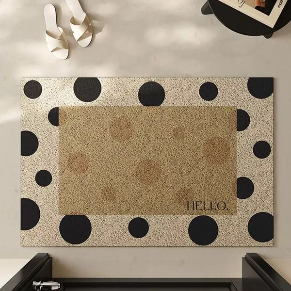 Wave Point Non-slip PVC Retro Entrance Doormat Floor Mats Silk Loop for Entryway Porch Hallway Home Decor Dust Removal Carpet 241231
