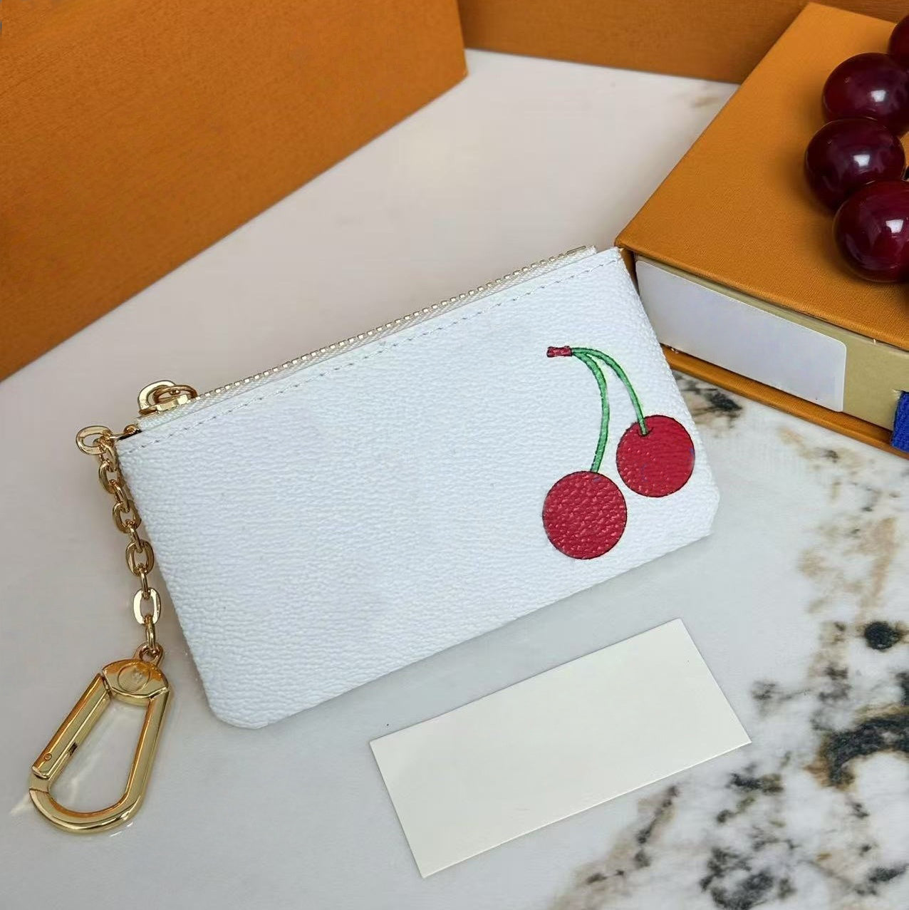 KEY POUCH 62650 Designers Women Men Key Ring Credit Card Holder Coin Purse Luxury Mini Wallet Leather Handbags Dust bag With Box