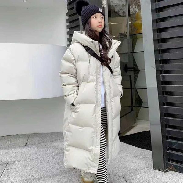 Jackets Winter Teen Girls long Warm Thick padded jacket kids Parkas Casual Hooded Down cotton coat Kids Outerwear 12 13 Child Clothes z24102