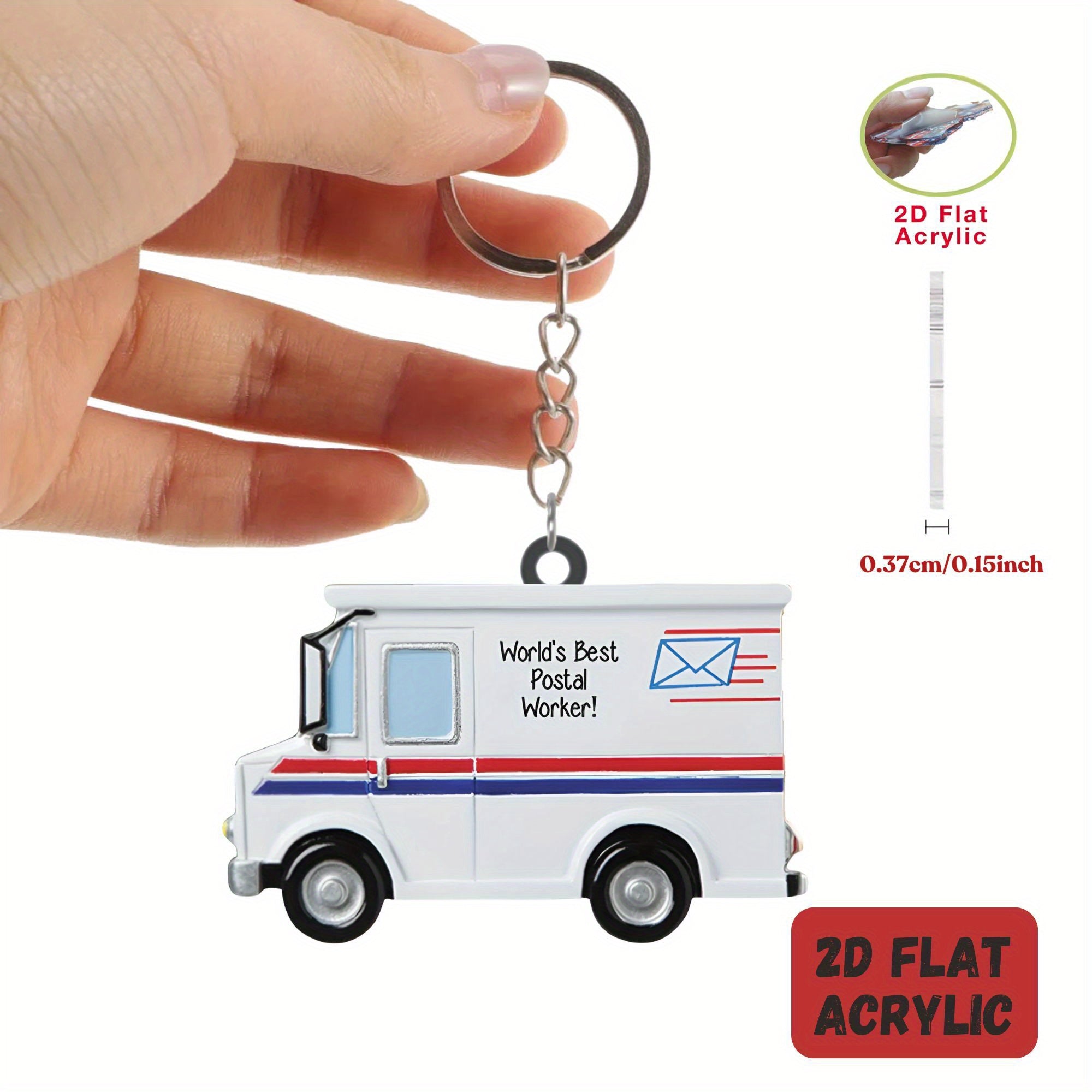 TEMU 2d Flat - 1-3 Courier Bag-mailbox-mail Car Keychain, Suitable For Car Keys, Backpack Decoration, Office Hanging Decoration, Party Gifts, Mobile