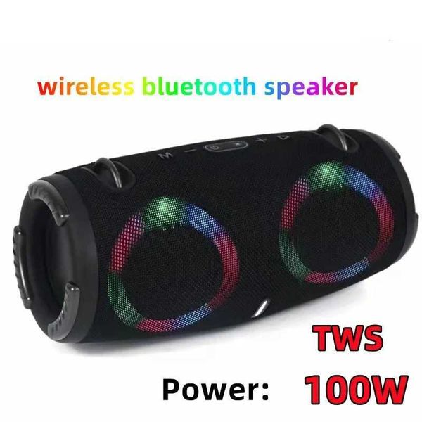 New 100W high power speaker portable RGB colorf light waterproof wireless subwoofer360stereo surround TWS Caixa de Z241029